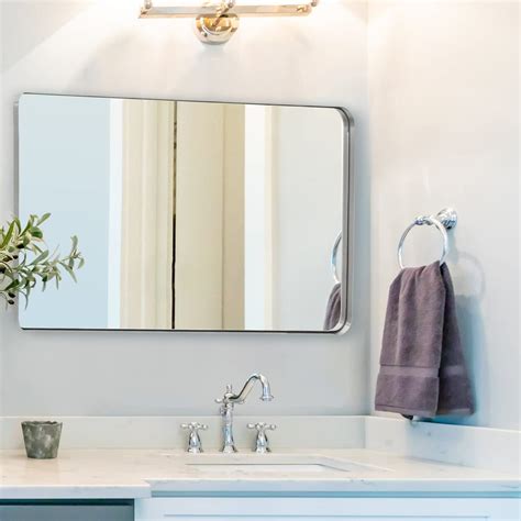 brushed nickel bathroom mirror